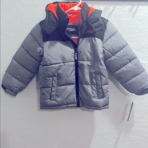 🆕 Minus Zero Gray and Black Puffer Jacket with Orange Lining - 5/6
